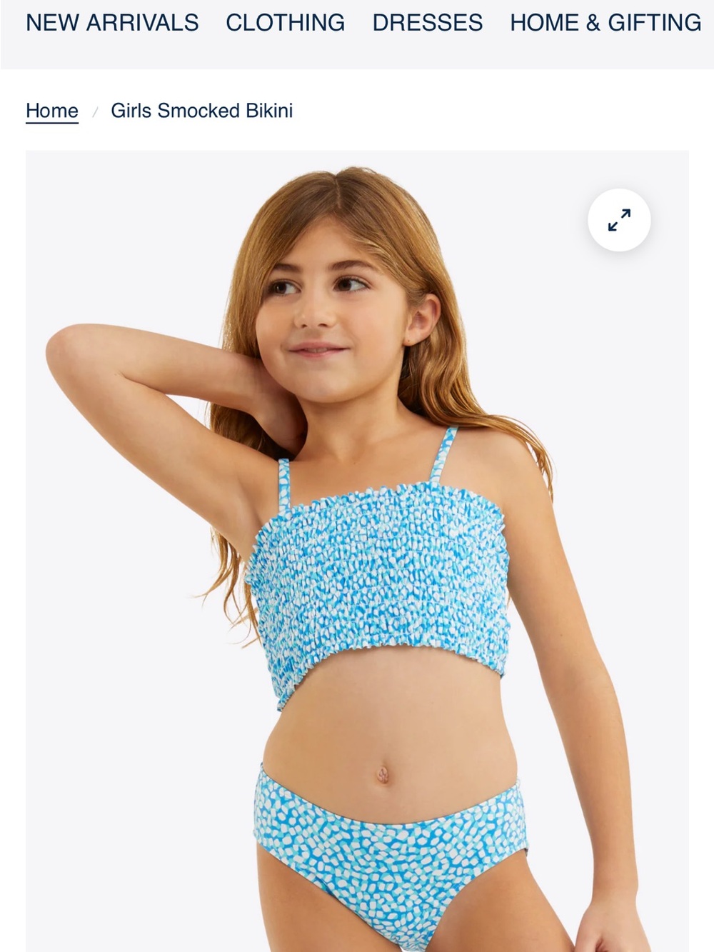 Draper James Girls Blue Smocked Bikini Set - medium 10/12